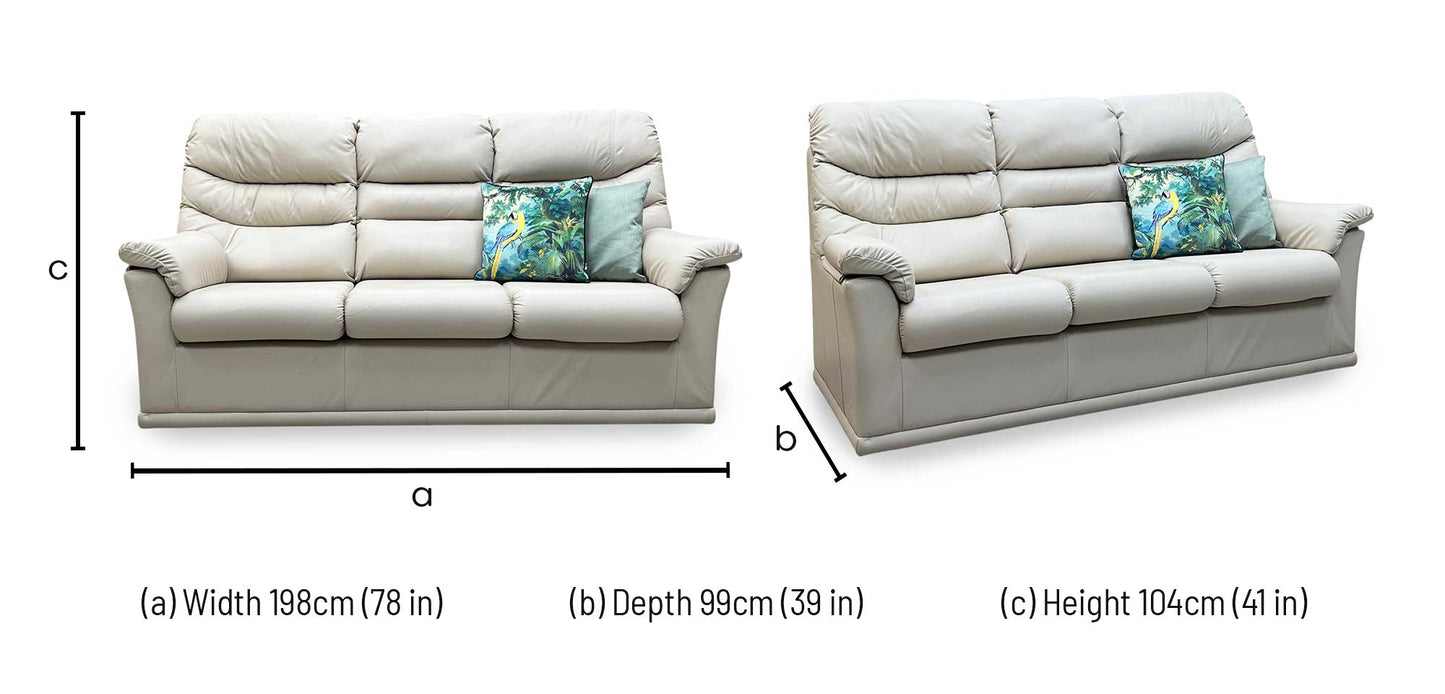 G Plan ‘Malvern’ L840 Cambridge Chalk Leather 3+3  Seater Sofa Set