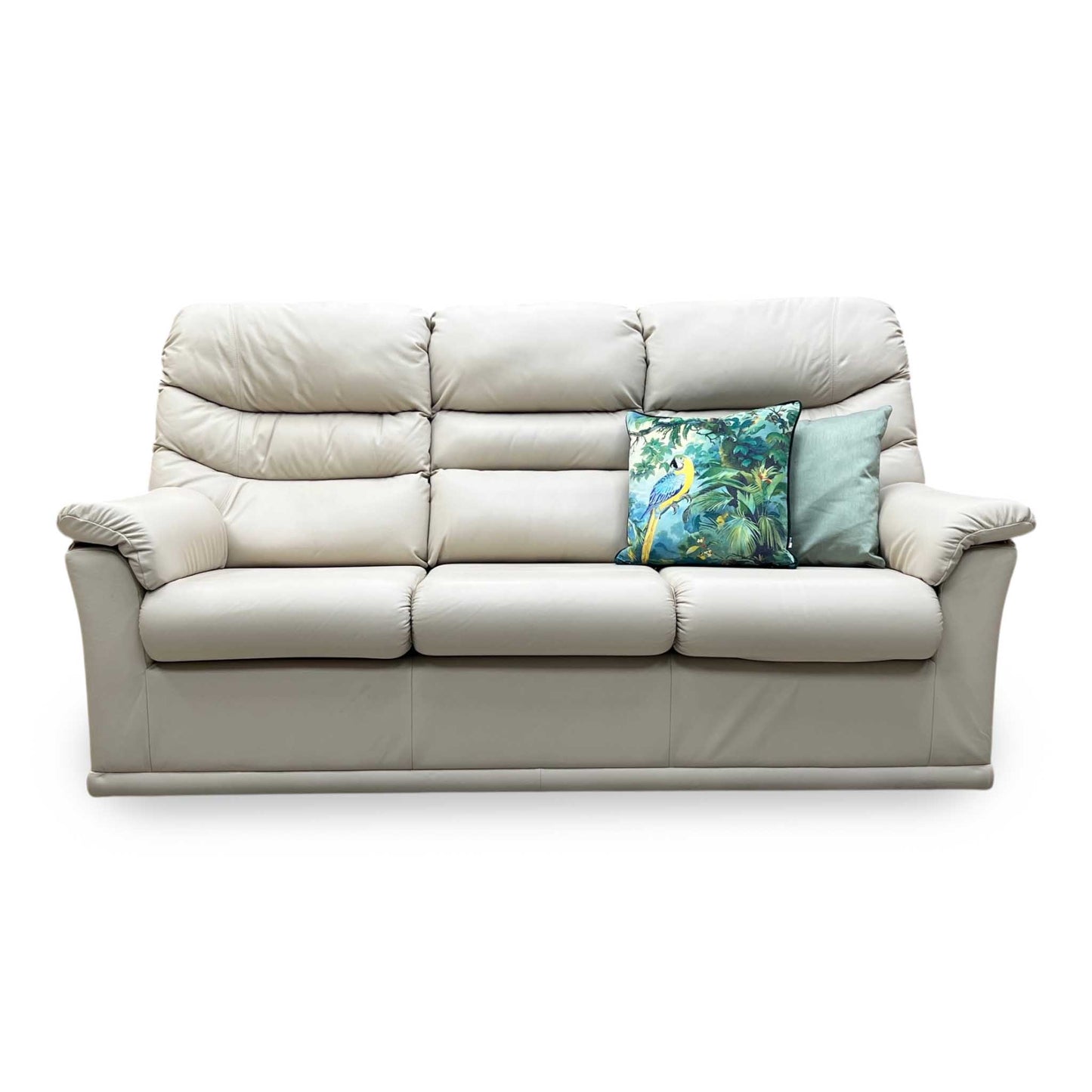 G Plan ‘Malvern’ L840 Cambridge Chalk Leather 3 Cushion 3 Seater Sofa