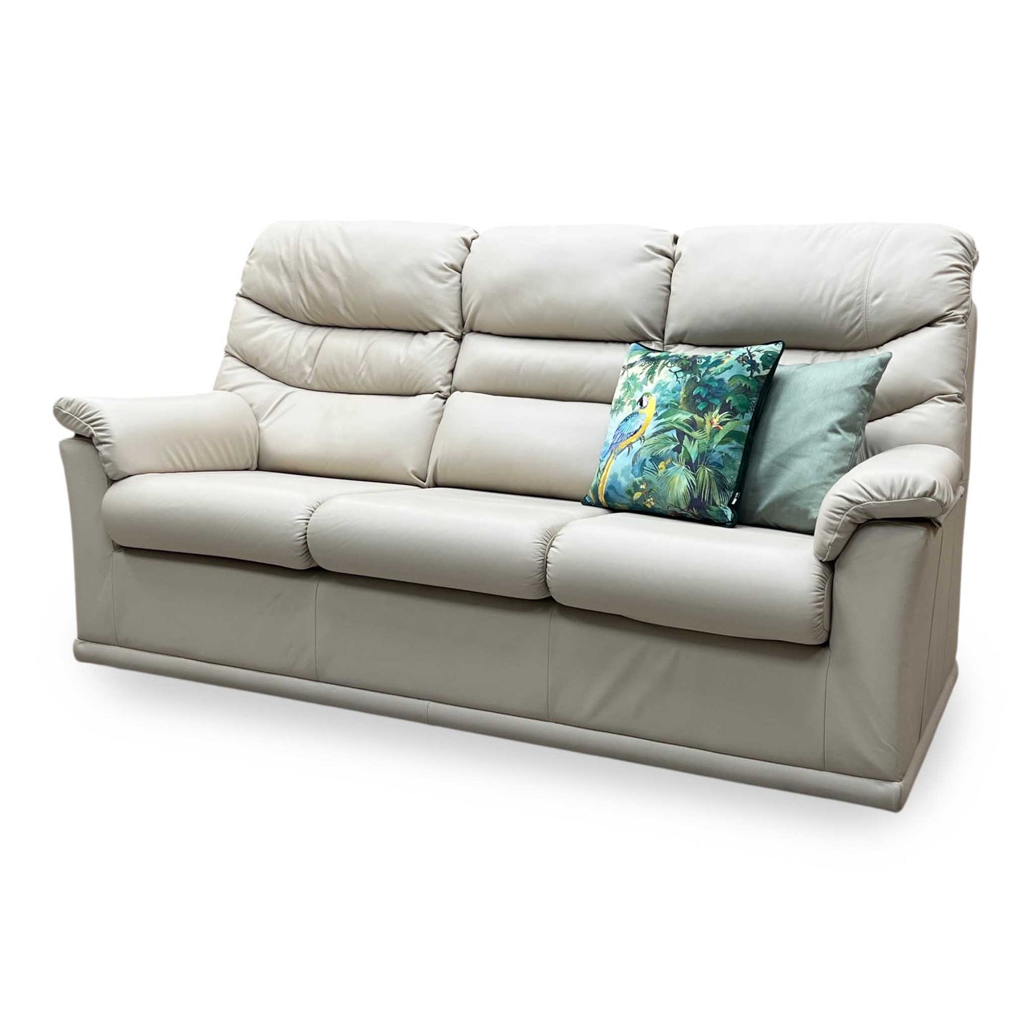 G Plan ‘Malvern’ L840 Cambridge Chalk Leather 3 Cushion 3 Seater Sofa