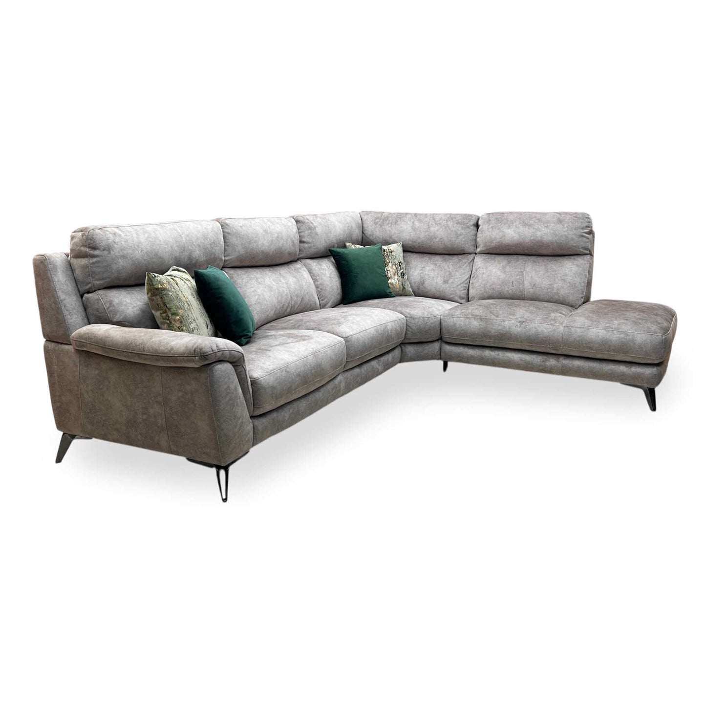 ‘Contempo’ Bfa-Bnn-R29 Mink Fabric 3 Seater Chaise End Sofa