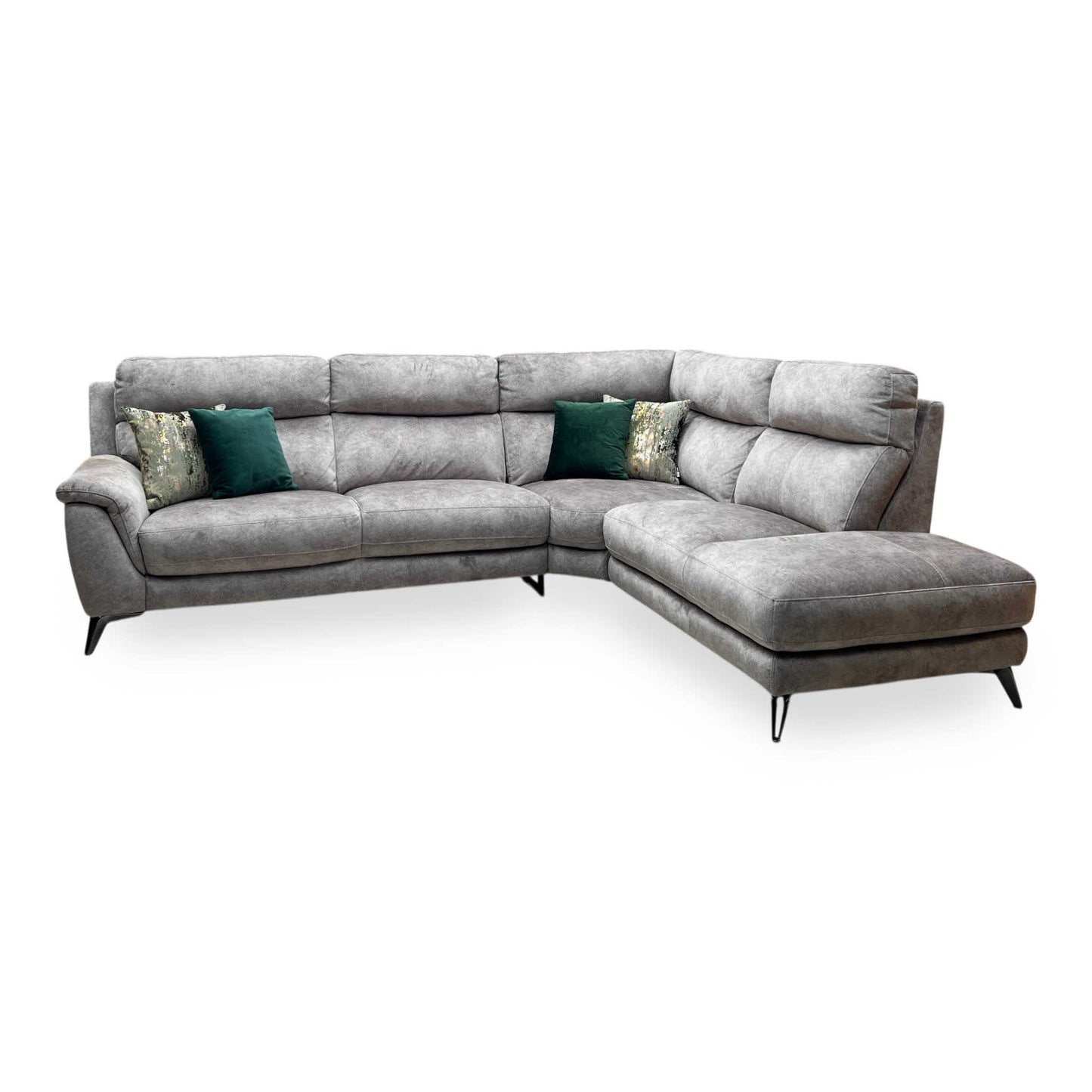 ‘Contempo’ Bfa-Bnn-R29 Mink Fabric 3 Seater Chaise End Sofa