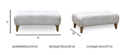 ‘Aura’ Kenzo Cream Dw Ft Fabric Footstool