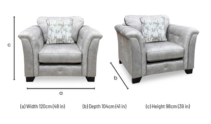 ‘Aura’ Kenzo Oatmeal Dw Ft Fabric Armchair