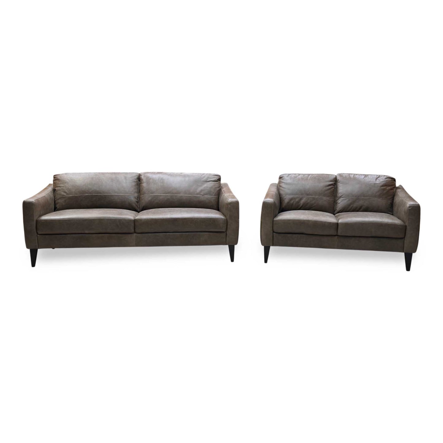 'Oslo' Chestnut Brown Italian Distressed Leather 3 + 2 Seater Sofa Set