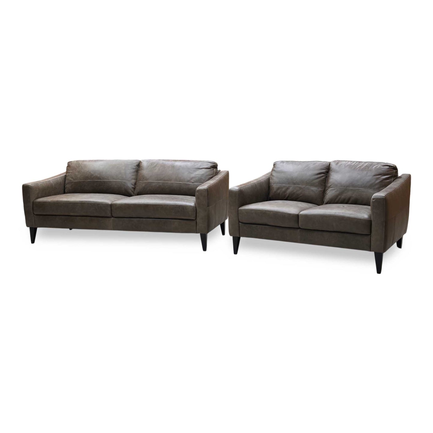 'Oslo' Chestnut Brown Italian Distressed Leather 3 + 2 Seater Sofa Set