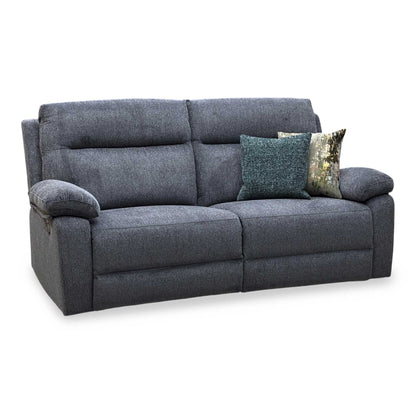 'Fenway' Charcoal Grey Woven Fabric Manual Recliner 3 Seater Sofa