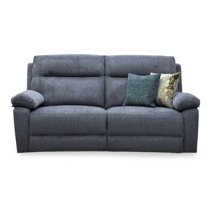 'Fenway' Charcoal Grey Woven Fabric Manual Recliner 3 Seater Sofa