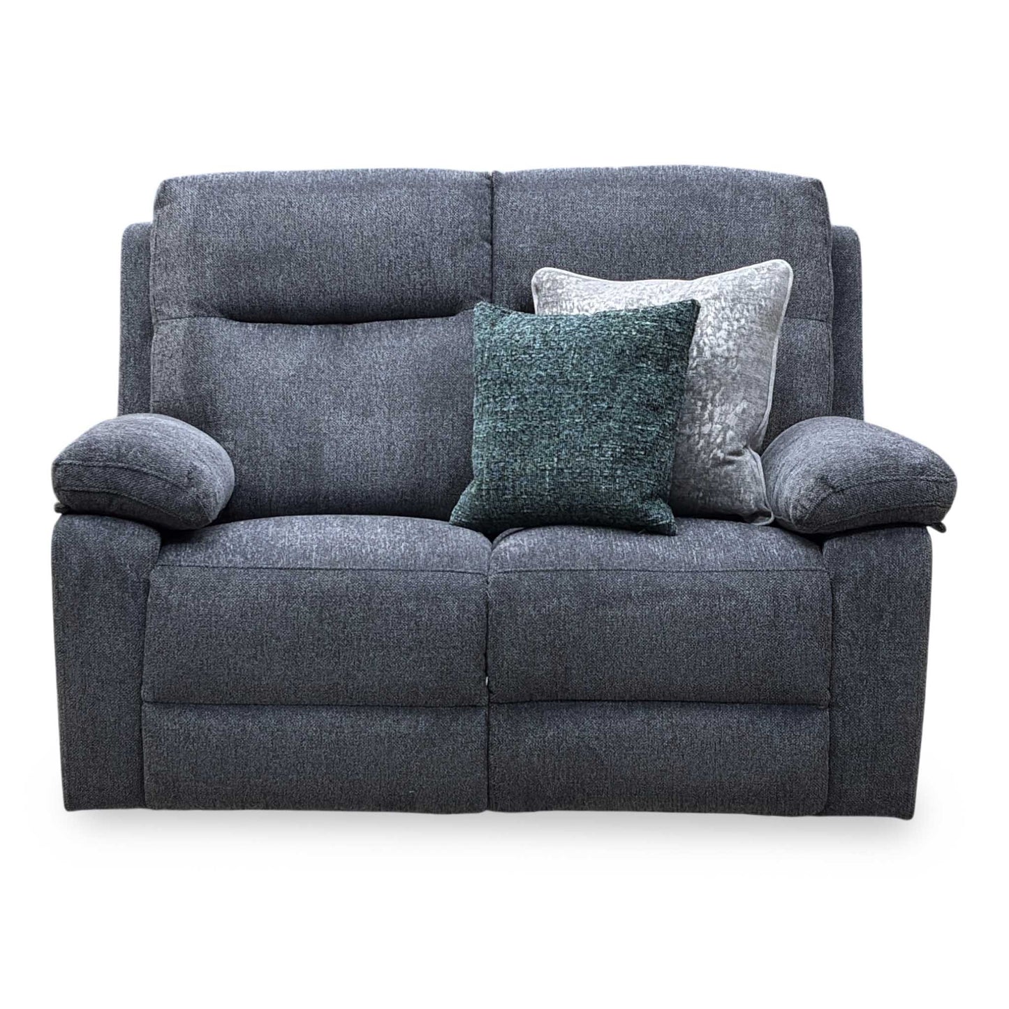 'Fenway' Charcoal Grey Woven Fabric Manual Recliner 2 Seater Sofa