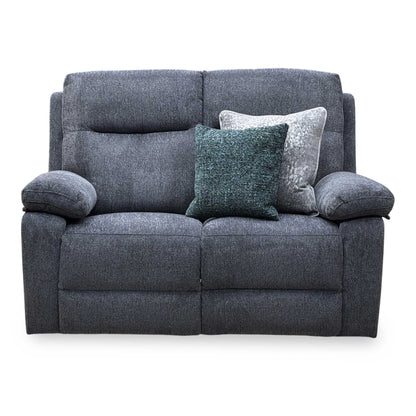 'Fenway' Charcoal Grey Woven Fabric Manual Recliner 2 Seater Sofa