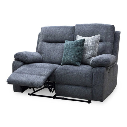 'Fenway' Charcoal Grey Woven Fabric Manual Recliner 2 Seater Sofa