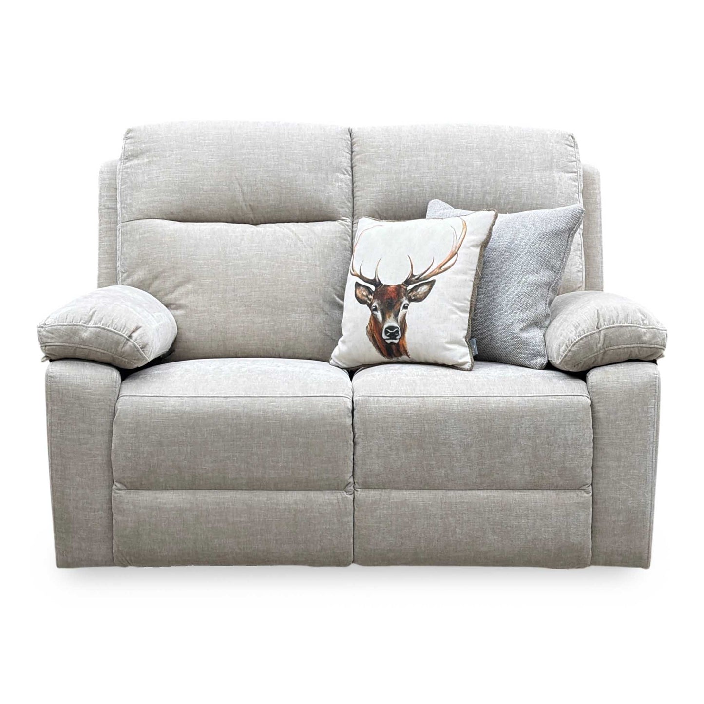 'Fenway' Beige Woven Fabric Manual Recliner 2 Seater Sofa