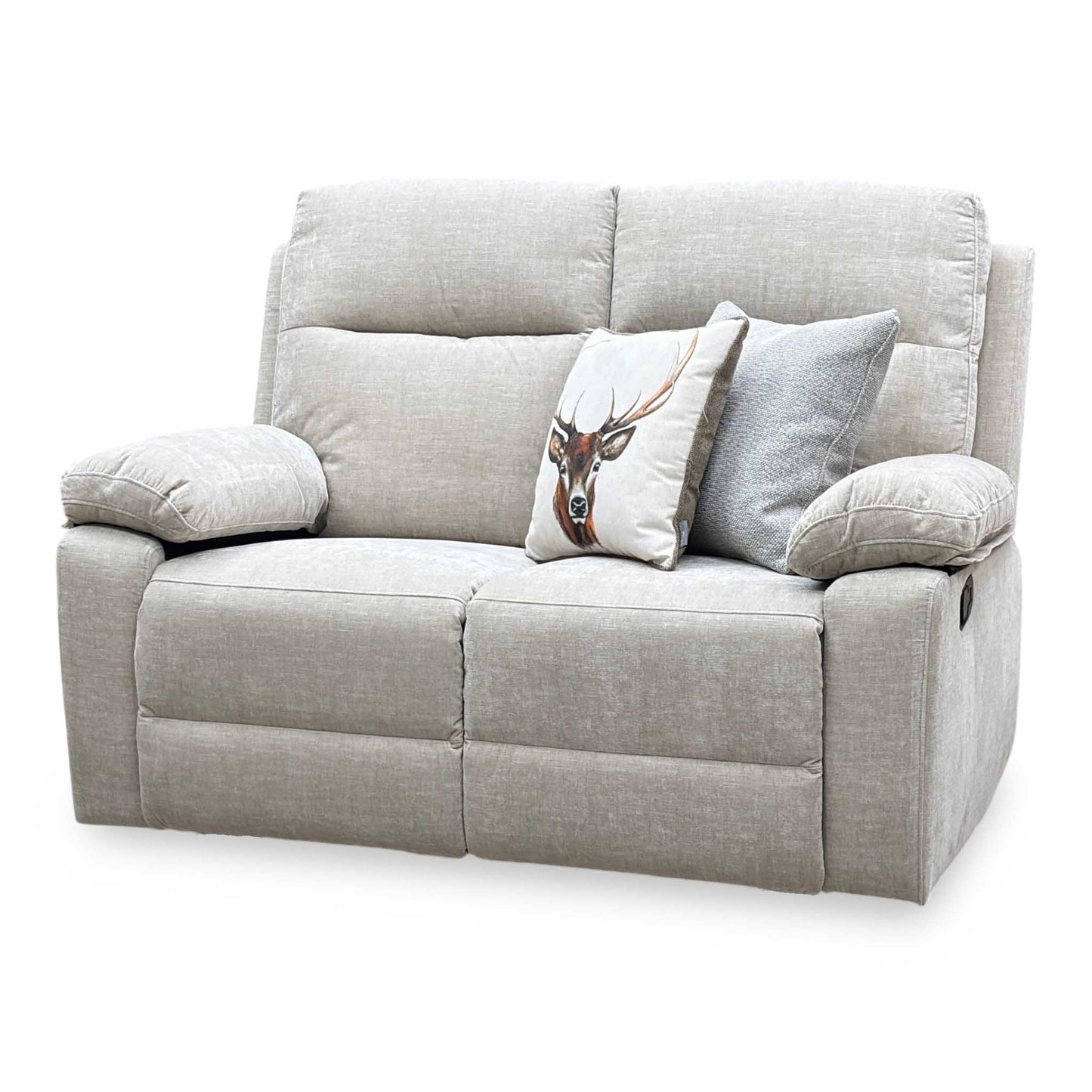 'Fenway' Beige Woven Fabric Manual Recliner 2 Seater Sofa