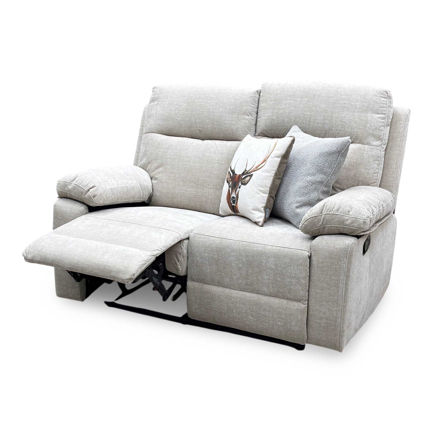 'Fenway' Beige Woven Fabric Manual Recliner 2 Seater Sofa