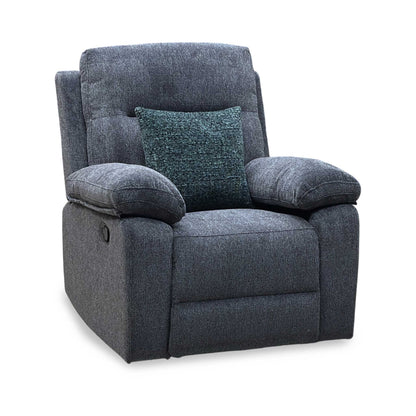 'Fenway' Charcoal Grey Woven Fabric Manual Recliner Armchair
