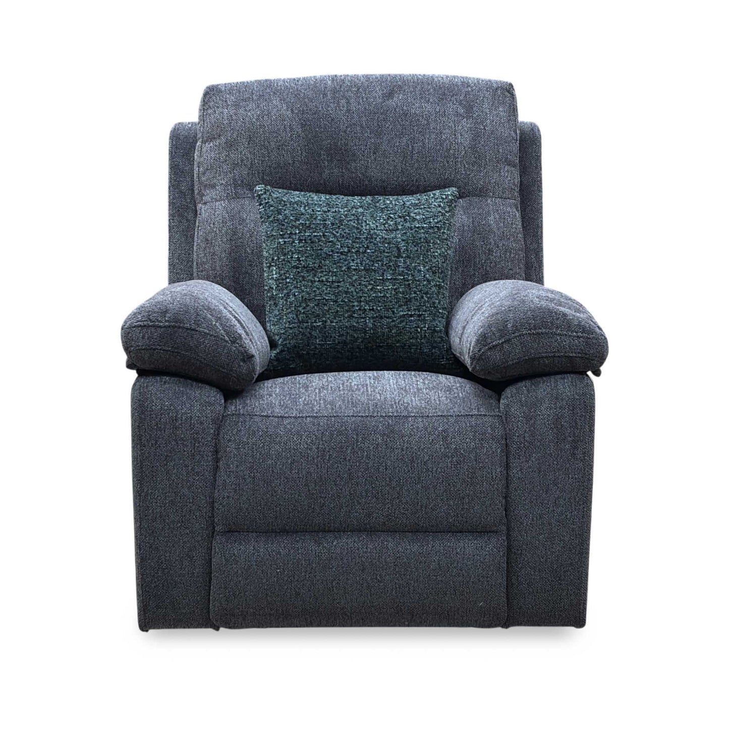 'Fenway' Charcoal Grey Woven Fabric Manual Recliner Armchair