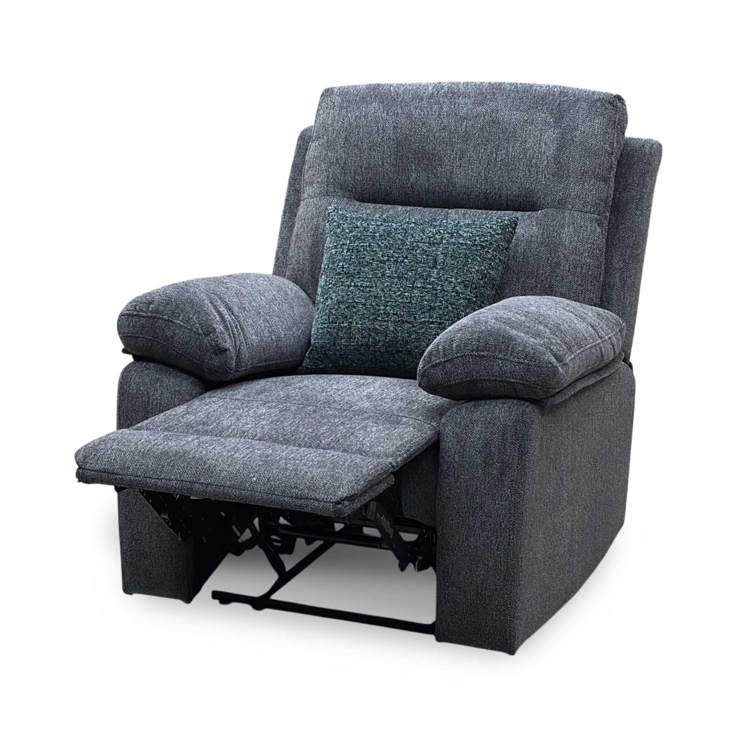 'Fenway' Charcoal Grey Woven Fabric Manual Recliner Armchair