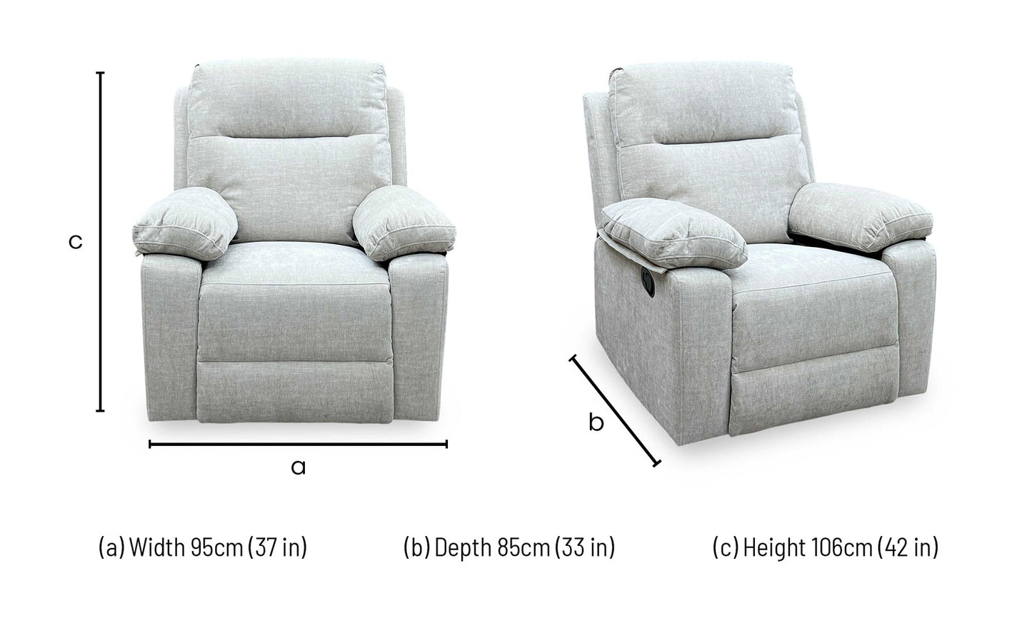 'Fenway' Beige Woven Fabric Manual Recliner Armchair