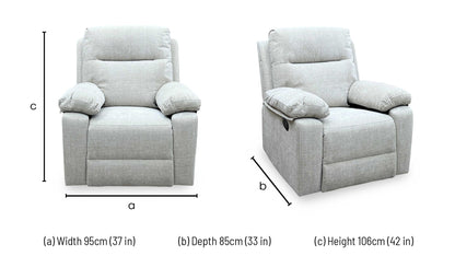 'Fenway' Beige Woven Fabric Manual Recliner Armchair
