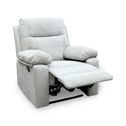 'Fenway' Beige Woven Fabric Manual Recliner Armchair