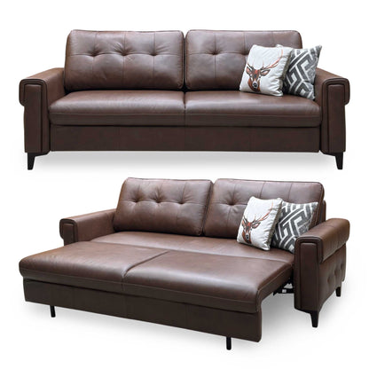 ‘Zoom’ Roast Lx-6414 Leather 3 Seater Sofa Bed