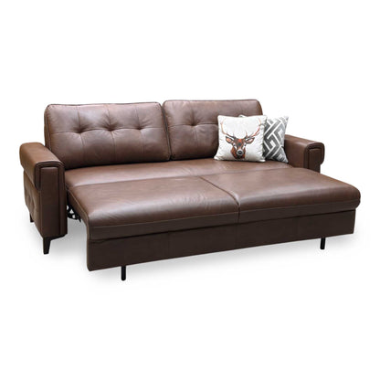 ‘Zoom’ Roast Lx-6414 Leather 3 Seater Sofa Bed