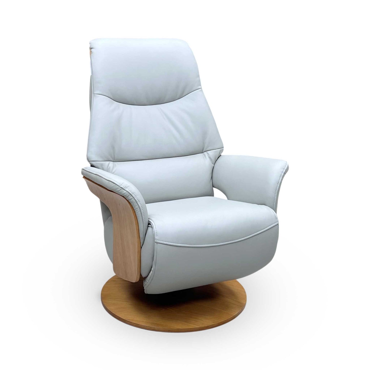 ‘Olaf’ Taupe Leather Power Swivel Recliner Chair