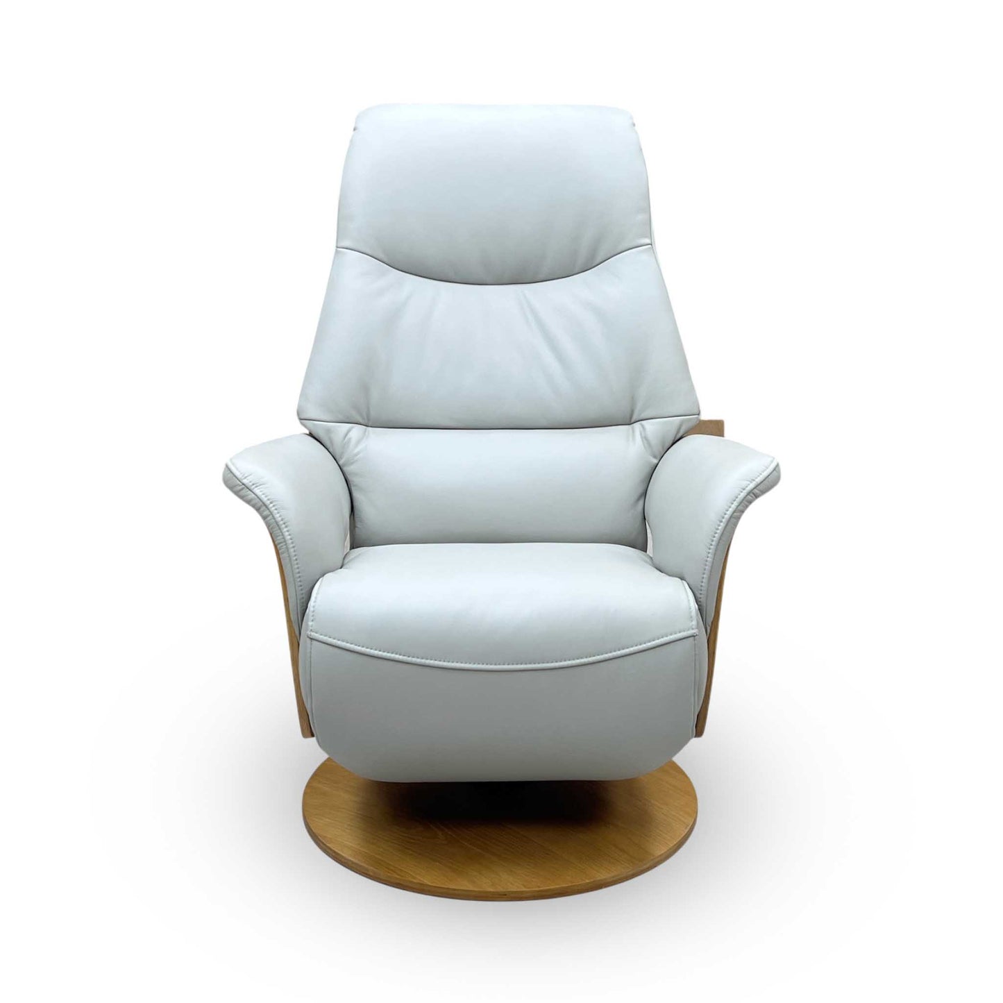 ‘Olaf’ Taupe Leather Power Swivel Recliner Chair