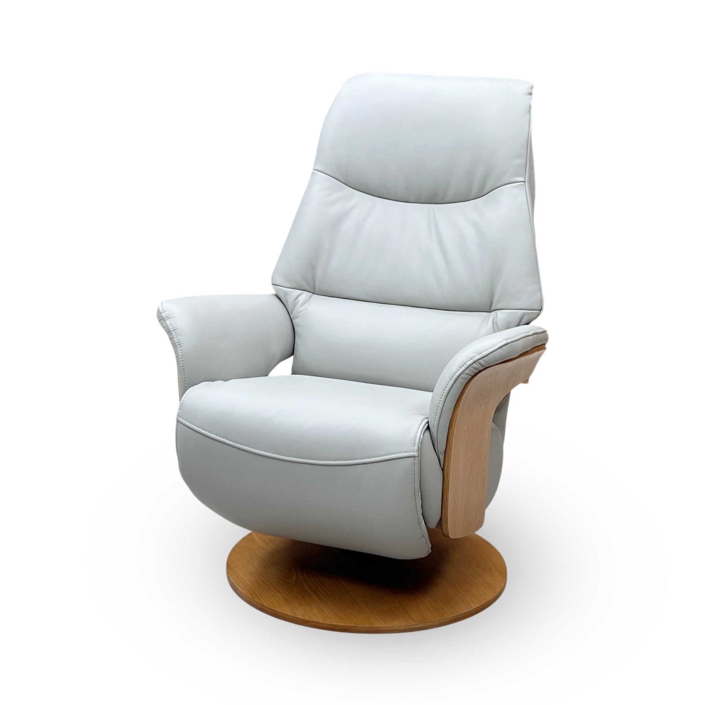 ‘Olaf’ Taupe Leather Power Swivel Recliner Chair