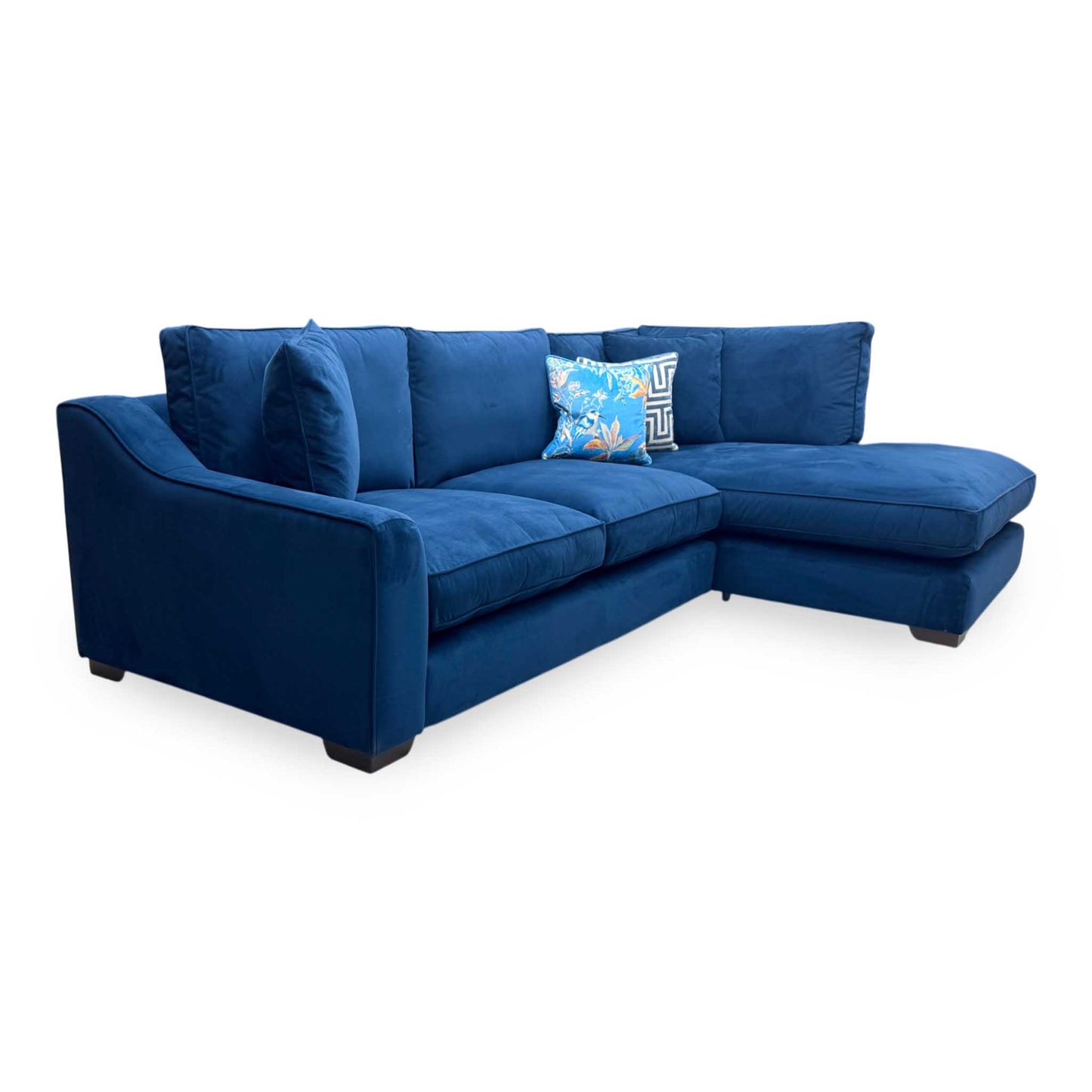 The Lounge Co. 'Isobel' Mid009 Midnight Indigo Ch Ft Velvet Right Hand Facing Corner Sofa with Chaise End