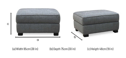‘Elora’ Kento 301 Warm Grey Dbf Fabric Large Storage Footstool