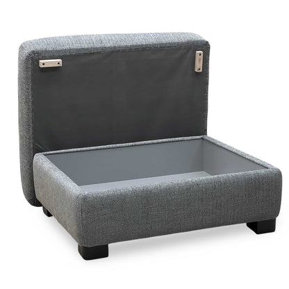 ‘Elora’ Kento 301 Warm Grey Dbf Fabric Large Storage Footstool