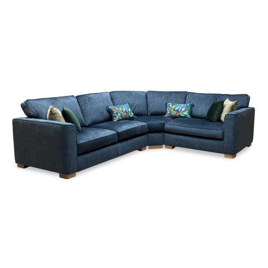‘Elora’ Heritage Airforce Blue Velvet Right Hand Facing Corner Sofa