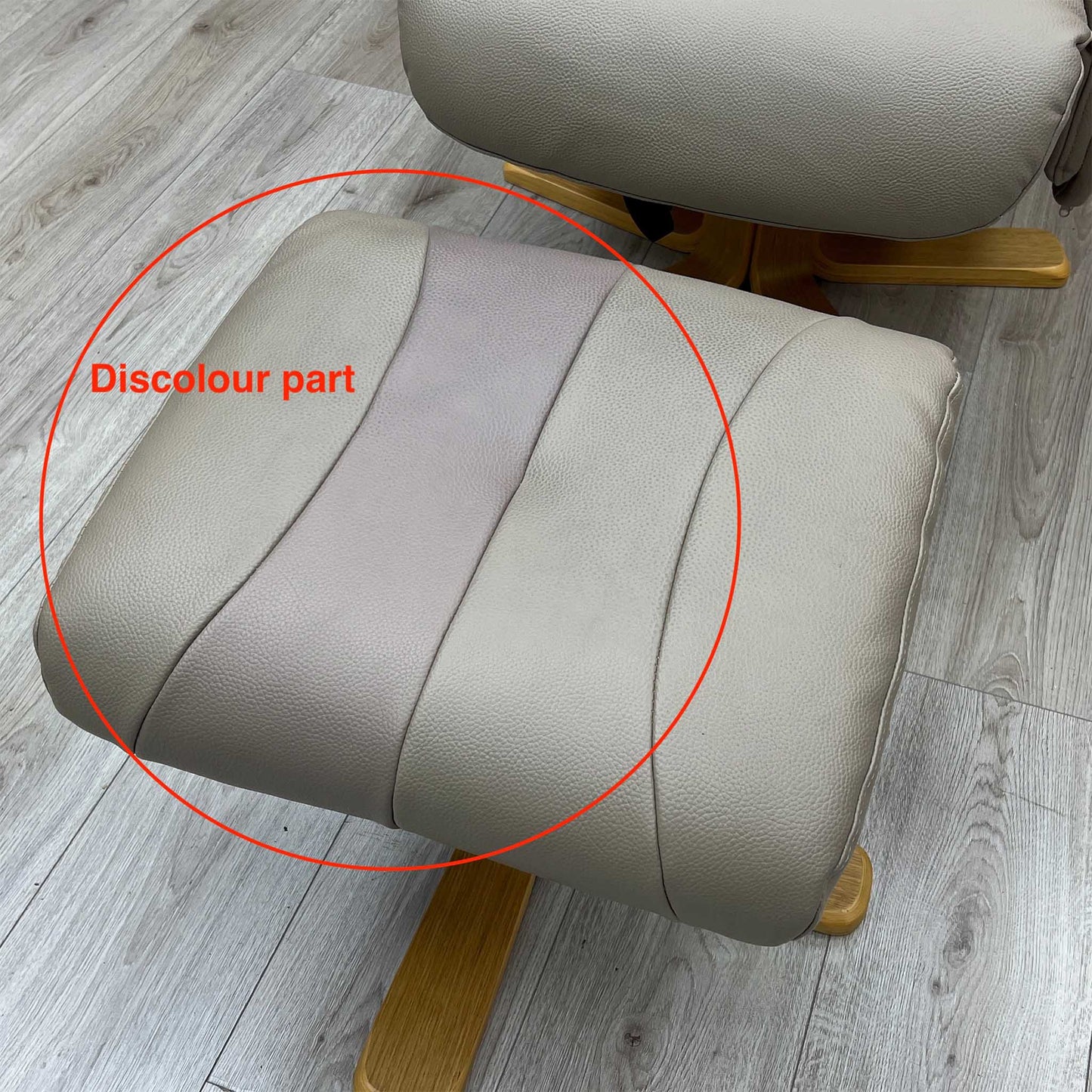 ‘Bruges’ Pebble Cream Faux Leather Swivel Recliner Chair and Footstool