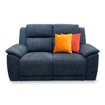 ‘Utah' Black Fabric 2 Seater Power Recliner Sofa