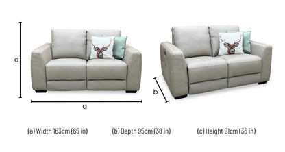 ‘Dinky’ Oyster Cat-40_08 Leather 2 Seater Power Recliner Sofa