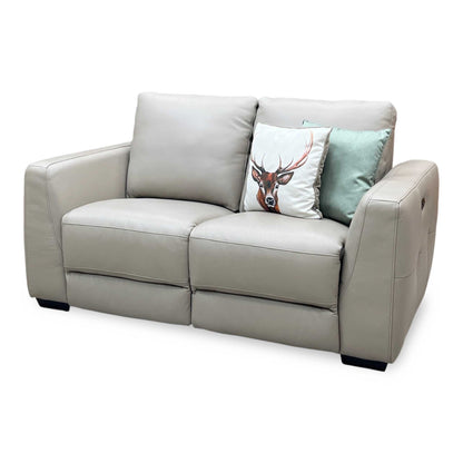 ‘Dinky’ Oyster Cat-40_08 Leather 2 Seater Power Recliner Sofa