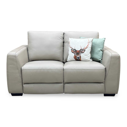 ‘Dinky’ Oyster Cat-40_08 Leather 2 Seater Power Recliner Sofa
