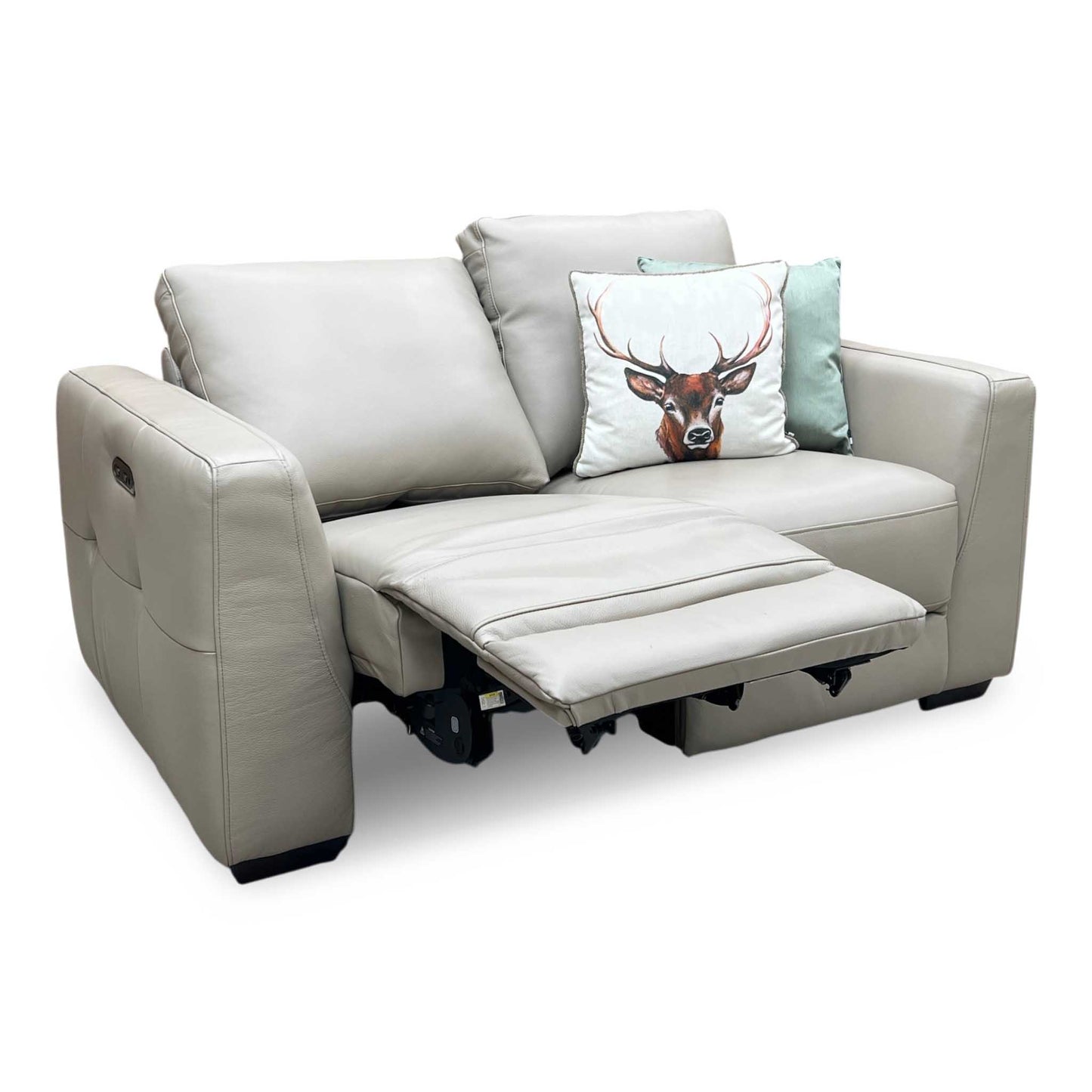 ‘Dinky’ Oyster Cat-40_08 Leather 2 Seater Power Recliner Sofa