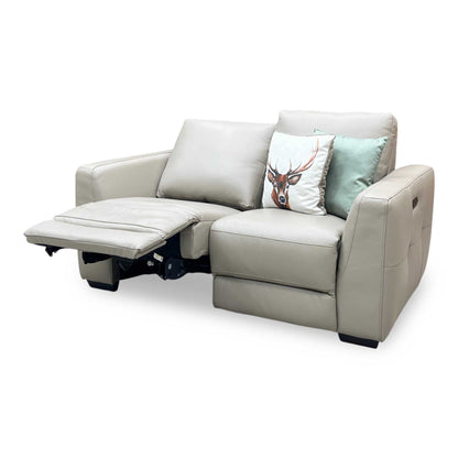 ‘Dinky’ Oyster Cat-40_08 Leather 2 Seater Power Recliner Sofa