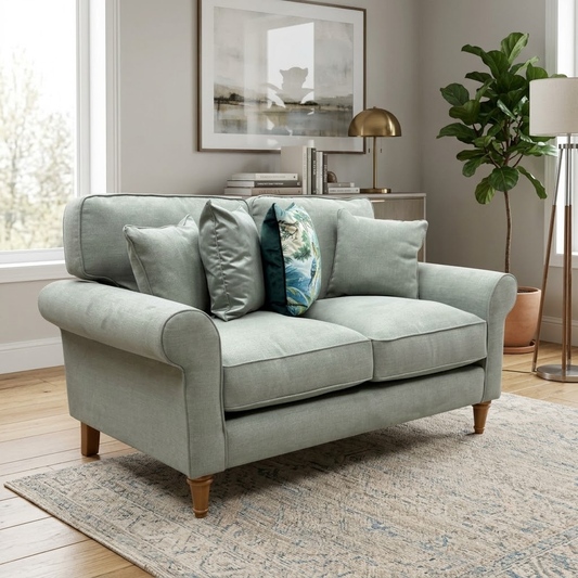 'William' Cosmo Olive Green Fabric 2 Seater Sofa