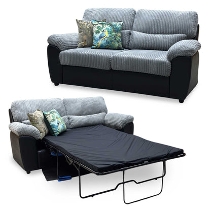 ‘Sienna’ Grey Jumbo Cord 2 Seater Sofa Bed