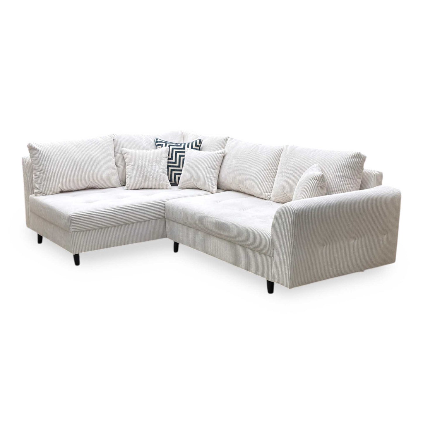 ‘Rune’ Grey Cord Left Hand Corner Chaise