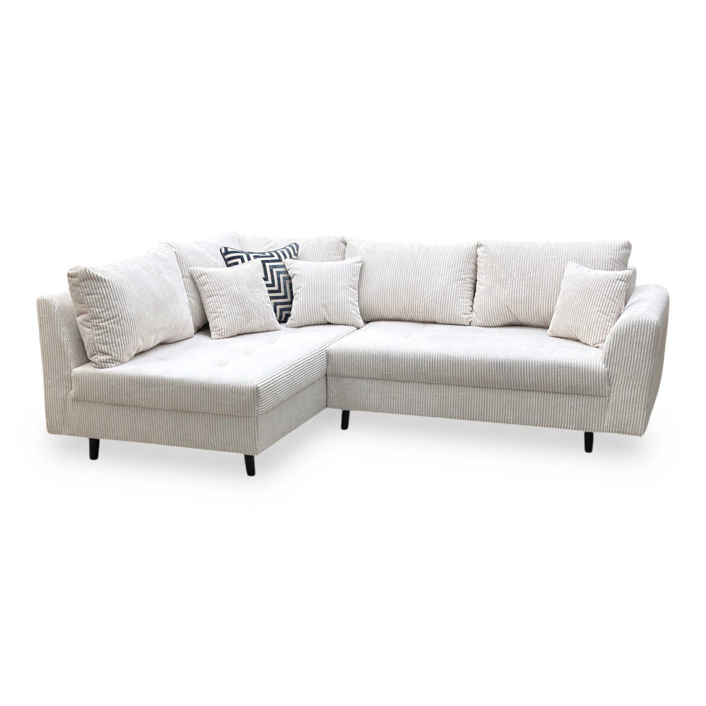 ‘Rune’ Grey Cord Left Hand Corner Chaise