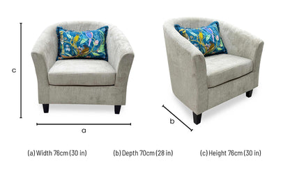 'Regal' Natural Fabric Tub Chair