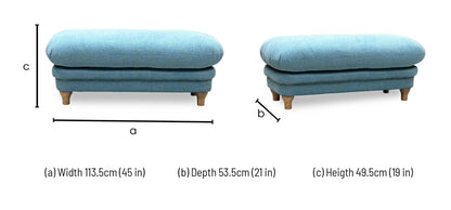 ‘Plumpton’ Duck Egg Blue Fabric Footstool