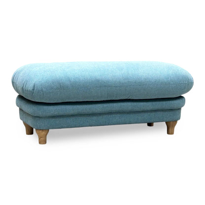 ‘Plumpton’ Duck Egg Blue Fabric Footstool