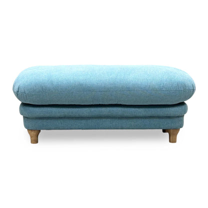 ‘Plumpton’ Duck Egg Blue Fabric Footstool