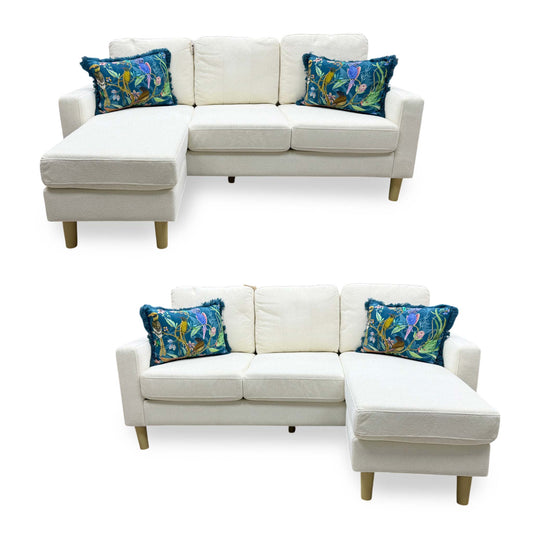 White corner sofa on a white background