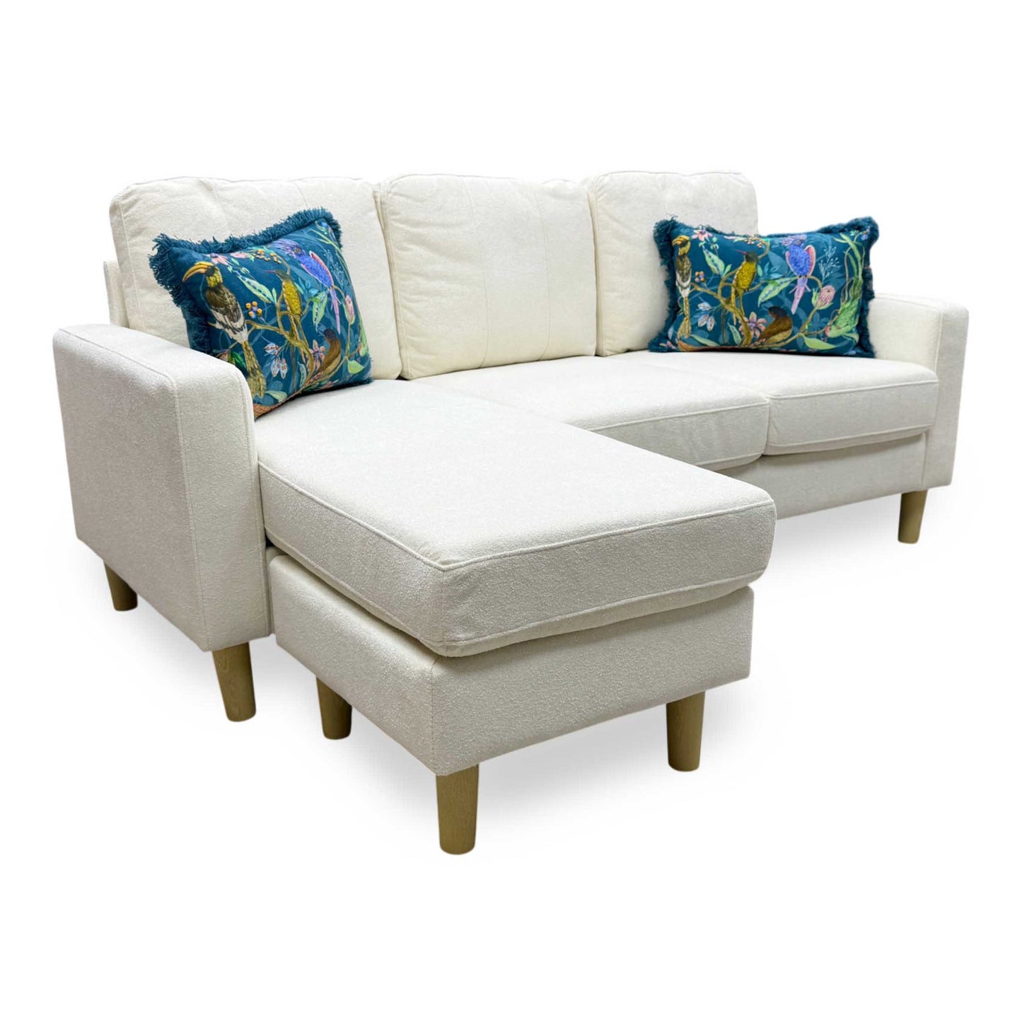 'Pad' Natural Fabric Compact Left Hand Facing Corner Sofa
