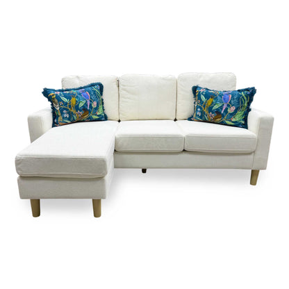 'Pad' Natural Fabric Compact Left Hand Facing Corner Sofa